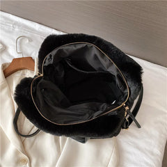 Soft Plush Winter Crossbody Tote Bag for Women