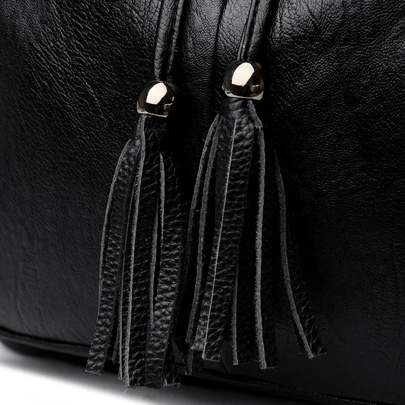 Vintage Leather Backpack for Women Girls School Travel
