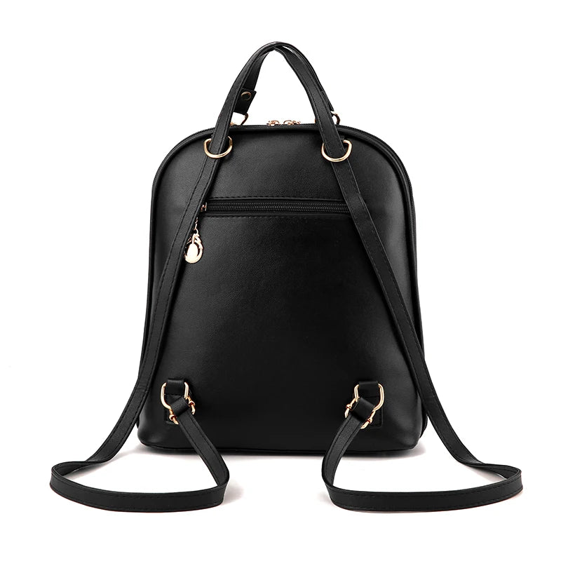 Women Leather Backpacks School Bag