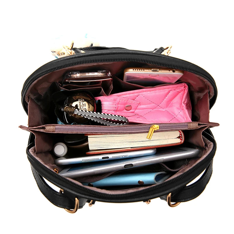 Women Leather Backpacks School Bag