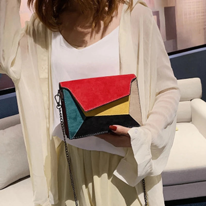 Autumn Frosted Shoulder Bag All-match Messenger Contrast Small Square Bag