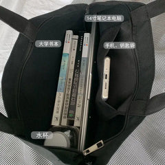 Women's Canvas Shopping Bag Lightweight Casual College Shoulder Bag