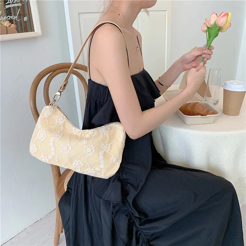 Canvas Underarm Messenger Chain Bag