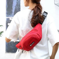 Unisex Canvas Waist Bag Student Chest Bag Phone Messenger Purse
