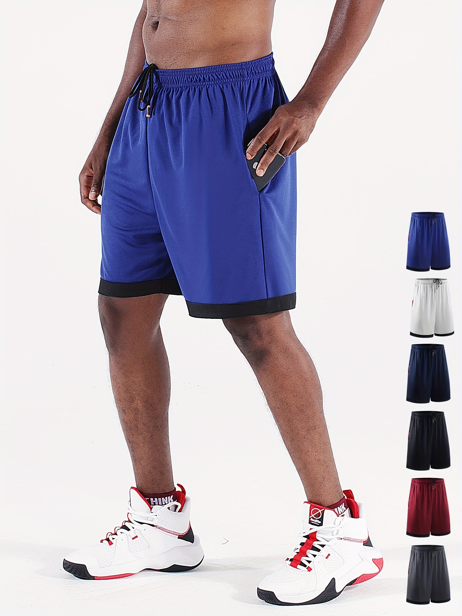 Men's Basketball Shorts Running Marathon Loose Capris Large Casual Mesh