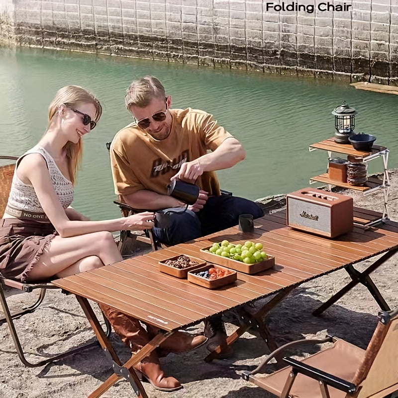 Portable Aluminum Egg Roll Table for Outdoor Camping Picnic BBQ