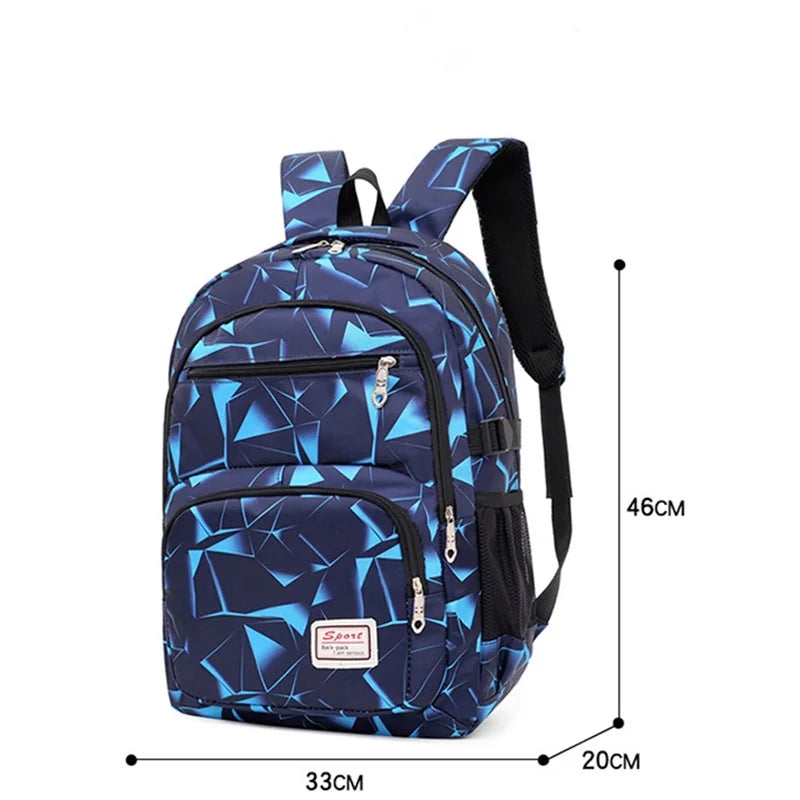 3pcs/Set High School Bags for Women Boys One Shoulder Bag Male Backpacks