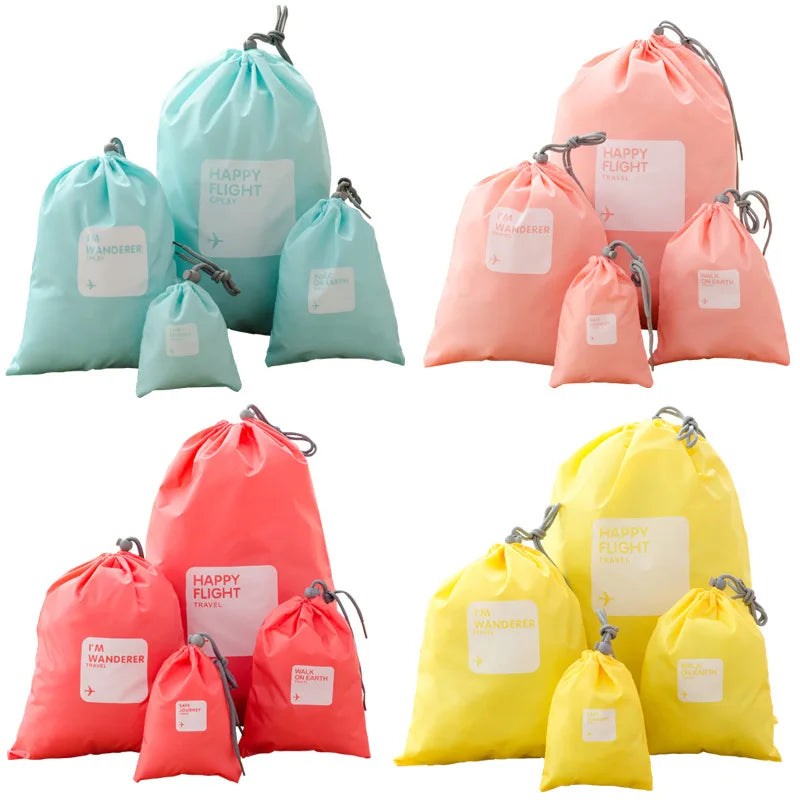 4Pcs/lot Travel Clothes Classified Organizers Packing Bags Luggage Bag