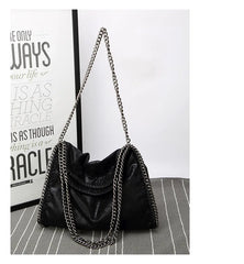 Autumn Winter Frosted Material Handbag Chain Woven Foldable Lady's Shoulder Bag