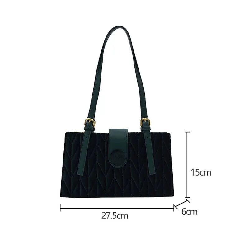 Autumn Winter Faux Fur Shoulder Bag for Women Thread Handbags Solid Pouch