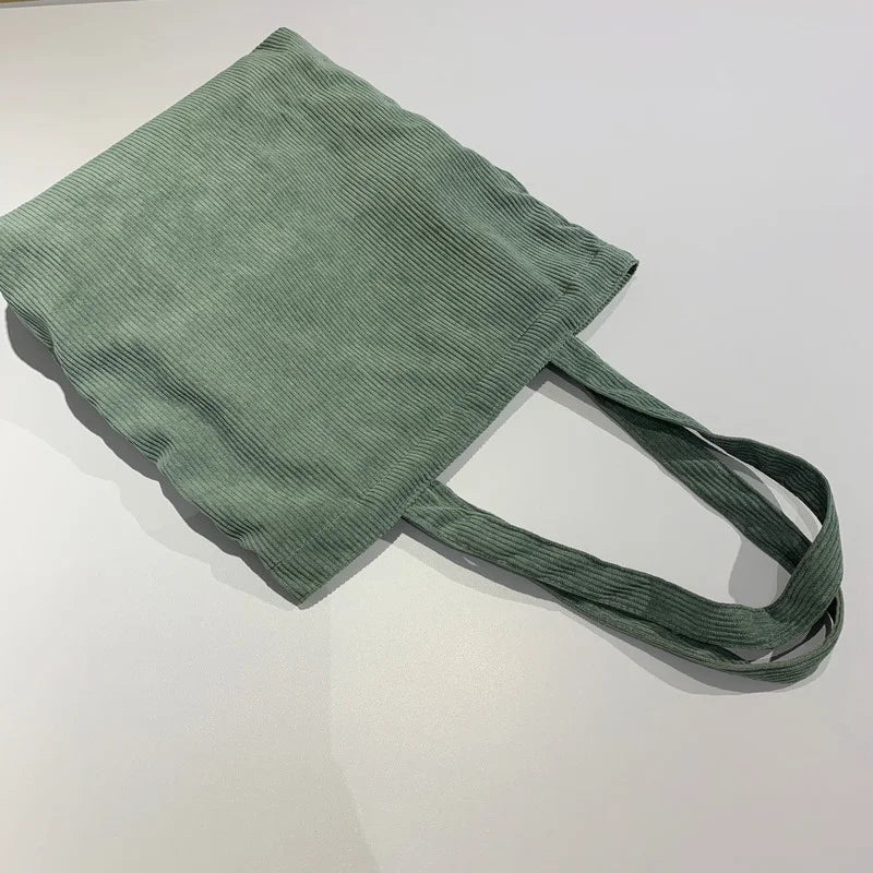 Corduroy Shoulder Bag Casual Tote Female Handbag #LAHXZ-200