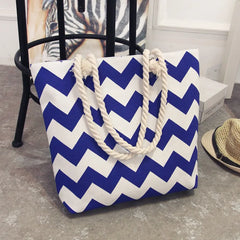 Summer Flower Print Canvas Tote Handbag