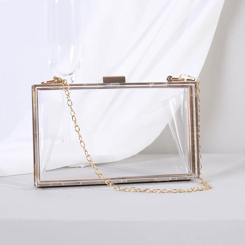 Transparent Acrylic Clutch Bag Crossbody Wedding Evening Party Handbag