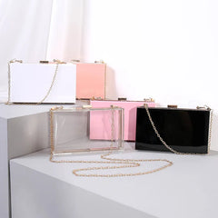 Transparent Acrylic Clutch Bag Crossbody Wedding Evening Party Handbag