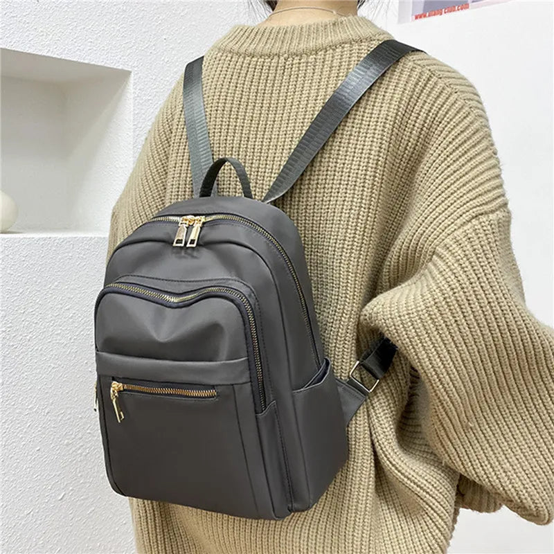 Casual Oxford Backpack Women Waterproof High Travel Tote Packbag