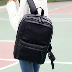 PU Leather Double Bib Backpack for Men