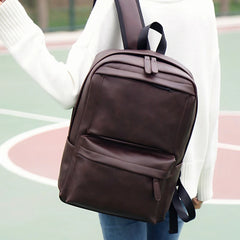 PU Leather Double Bib Backpack for Men