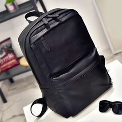 PU Leather Double Bib Backpack for Men