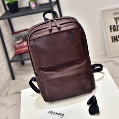 PU Leather Double Bib Backpack for Men