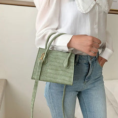 Crocodile Pattern PU Leather Crossbody Bags for Women Chain Shoulder Handbag