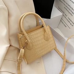 Crocodile Pattern PU Leather Crossbody Bags for Women Chain Shoulder Handbag