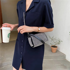 Diamonds High Women Handbag Soft Pu Leather Shoulder Bags