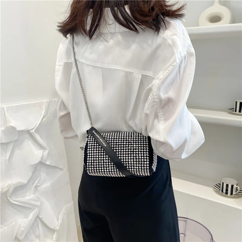 Diamonds High Women Handbag Soft Pu Leather Shoulder Bags