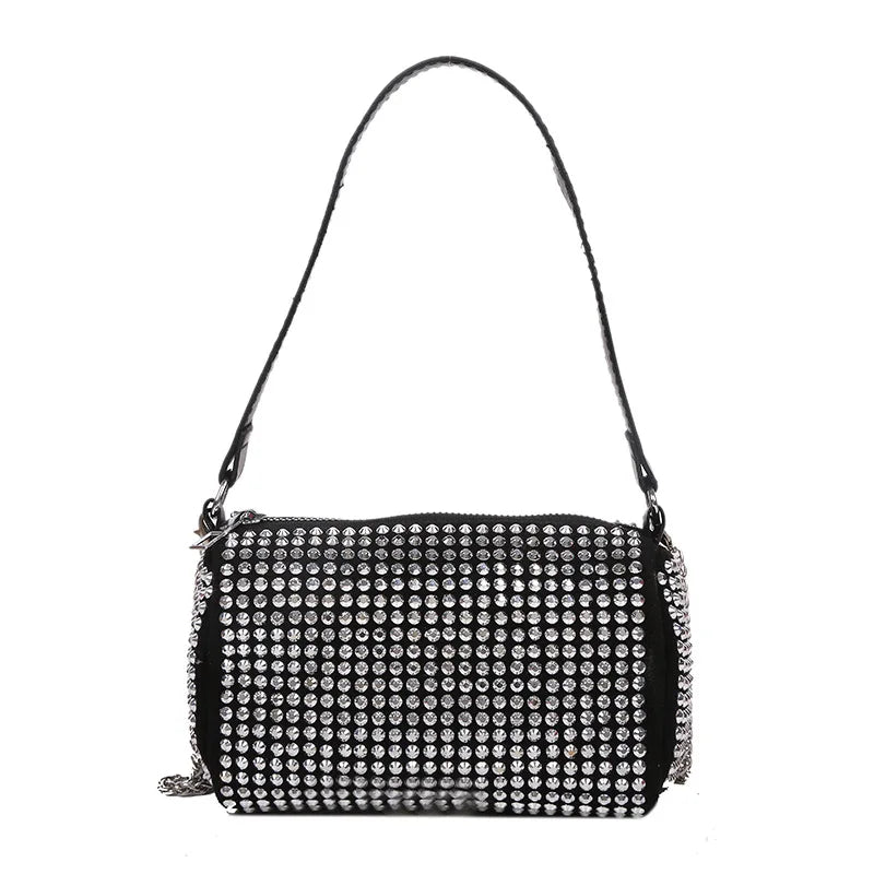 Diamonds High Women Handbag Soft Pu Leather Shoulder Bags