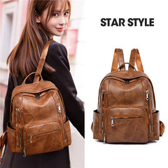 Leather Backpack High Female Shoulder Bag Casual Backpack Purse School Bag