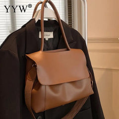 Shoulder Bags Patchwork Contrast Large PU Leather Women's Messenger Totes