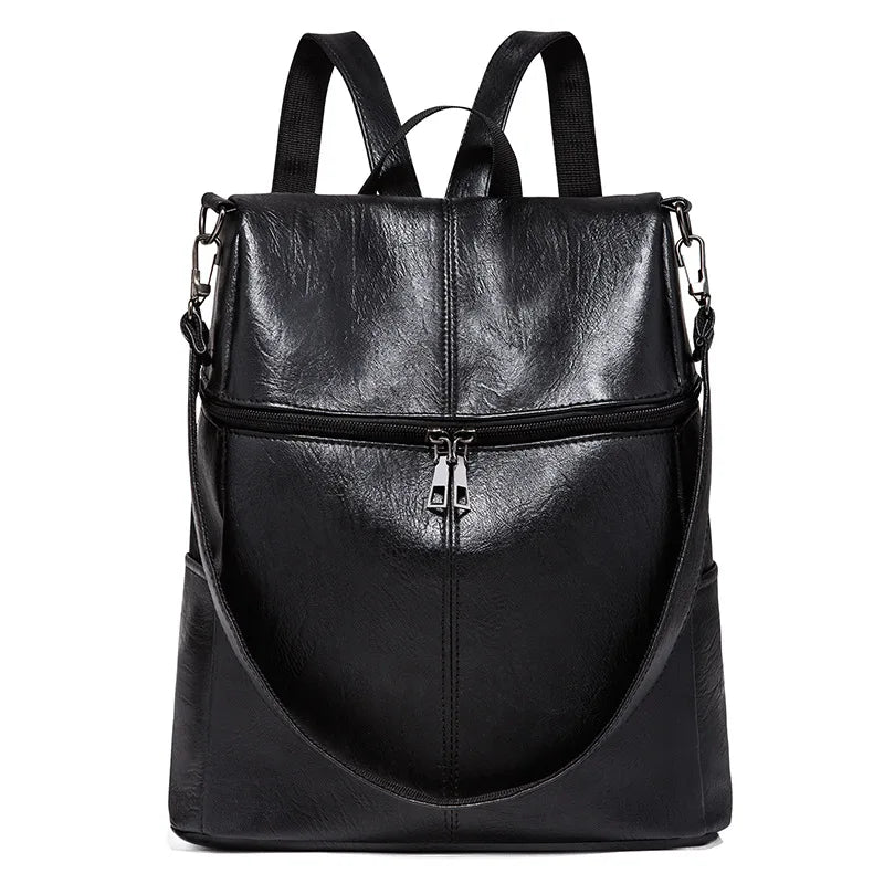 Multi-function Women PU Leather Backpack Travel Backpack Large Capacity