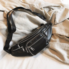 Leather Chain Crossbody Messenger Bag