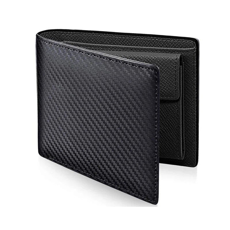 Carbon Fiber Men's Leather Wallet Long Wallet Women's Short Wallet