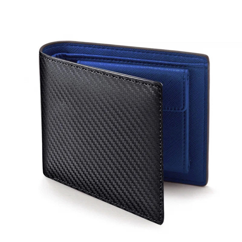 Carbon Fiber Men's Leather Wallet Long Wallet Women's Short Wallet