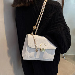 Small Square Handbag For Women High Pu Leather Chain Shoulder Bag