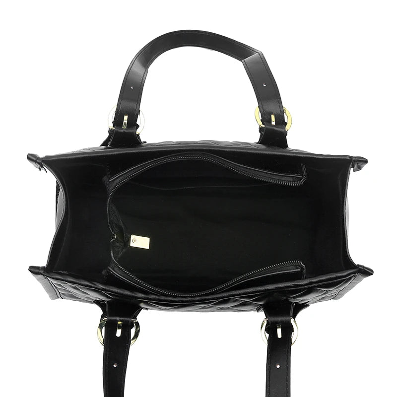 Stylish Quilted PU Leather Shoulder Tote Bag for Women