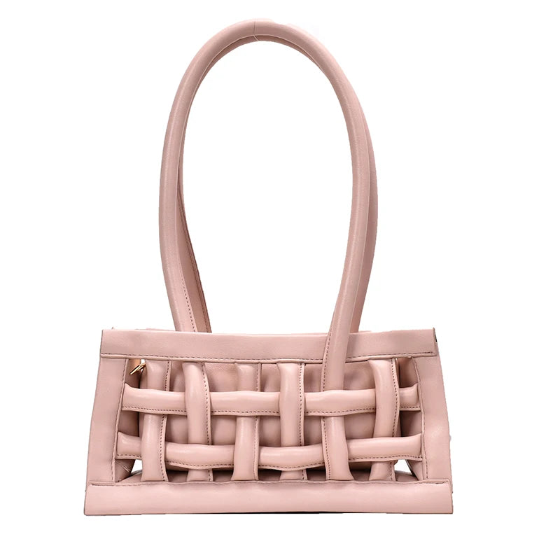 Women's Large Capacity Hollow Shoulder Bag Knitted Handbag
