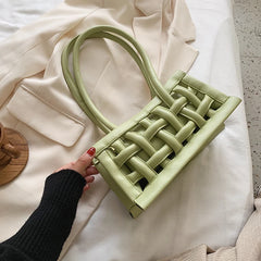 Women's Large Capacity Hollow Shoulder Bag Knitted Handbag