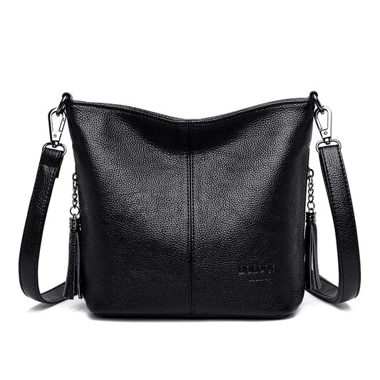 Lychee Pattern Tassel Women Handbag Ladies Shoulder Bag