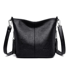 Lychee Pattern Tassel Women Handbag Ladies Shoulder Bag