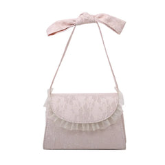 Pink Lace Tote Vintage Women Bag High Lady Handbag Chain Shoulder