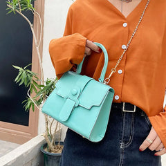 Women's Pu Shoulder Bag with Chain Strap and Small Square Purse