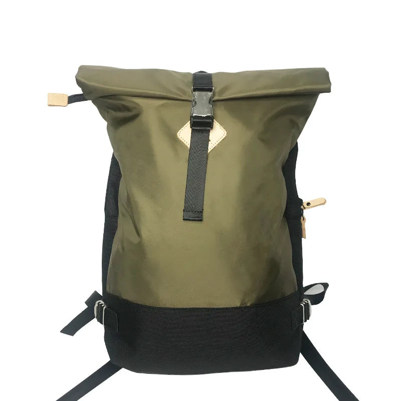 Unisex Youth Students PU Leather Backpack Casual High Street Neutral Bag