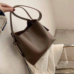 Vintage Messenger Bucket Bags for Women, Casual Solid Composite Bags