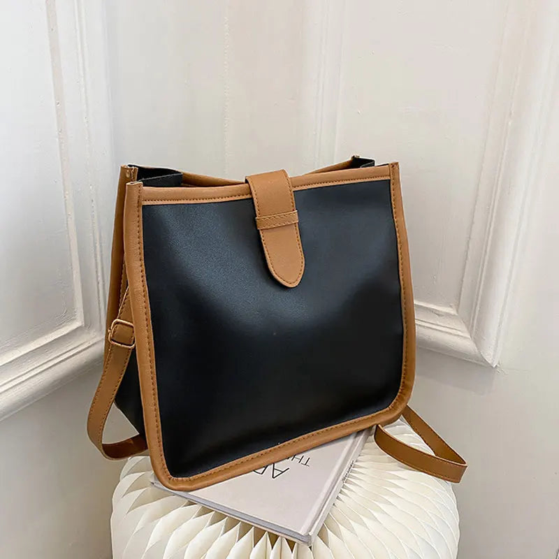 Retro Square Bag High PU Leather Shoulder Bag for Women