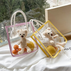 Summer Beach Handbag Large Transparent Bag Clear Jelly Travel Bag