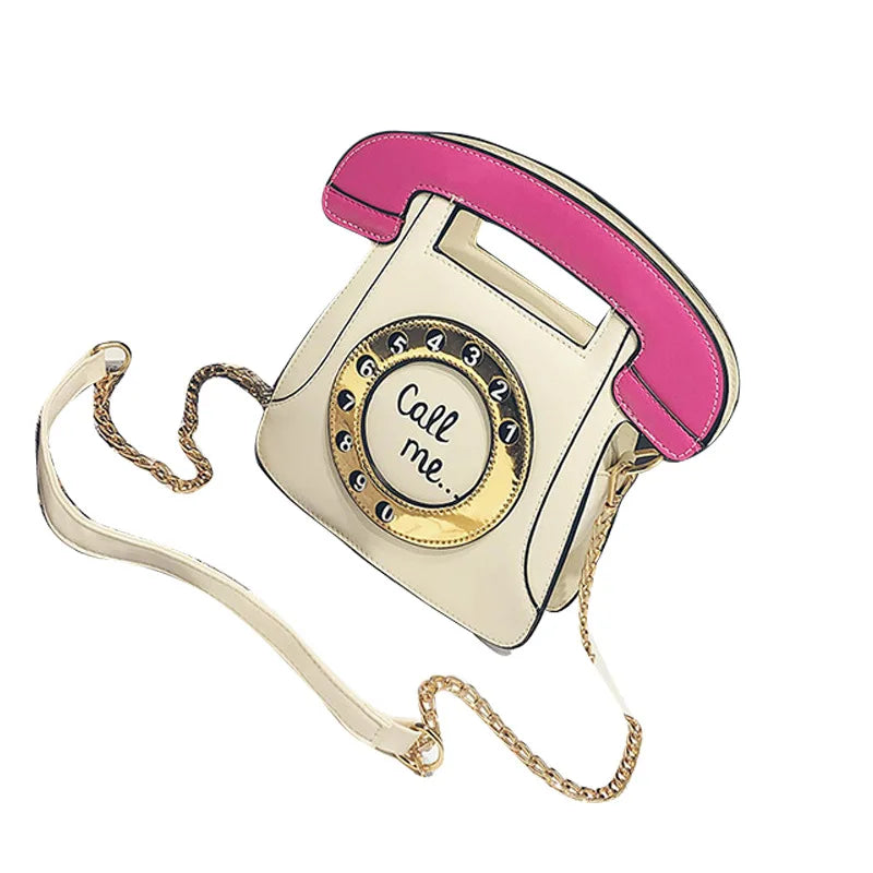 Telephone Shaped Shoulder Bag Retro Crossbody