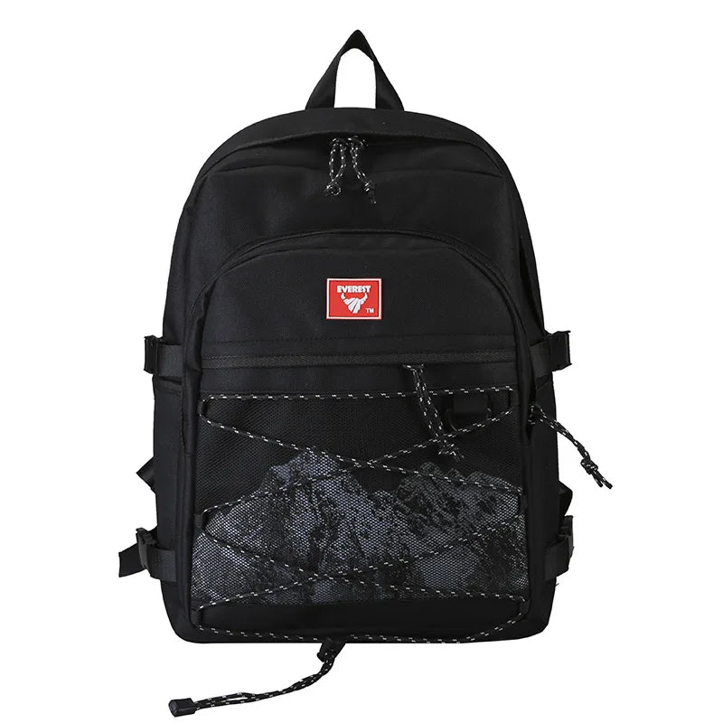 Unisex Couple Backpack Snow Mountain Printing Outdoor Travel Backpacks