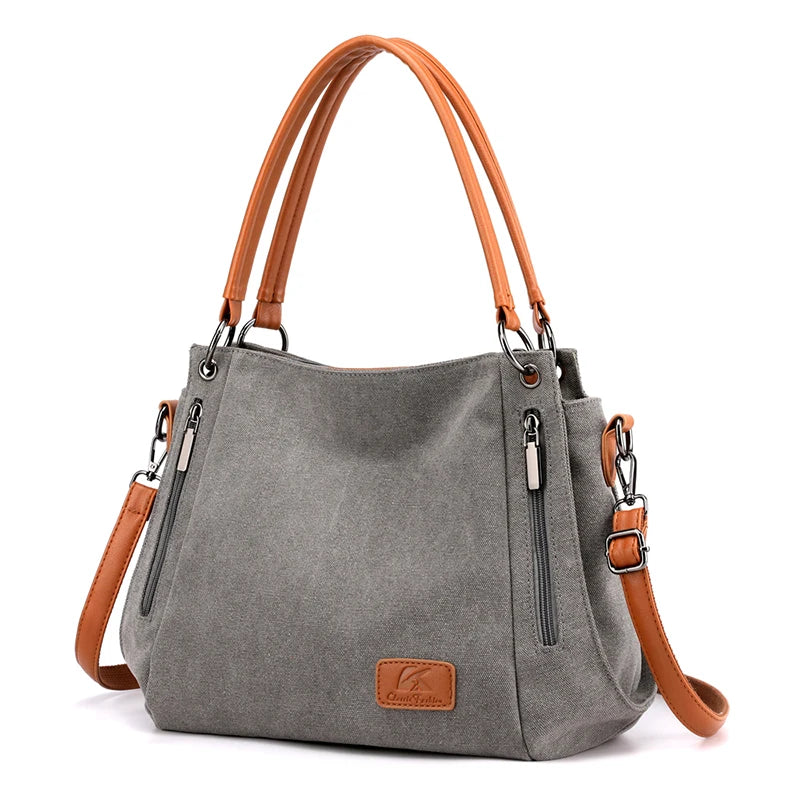 Canvas Messenger Bag Women's Purse Lady Shoulder Beach Top-Handle Bag