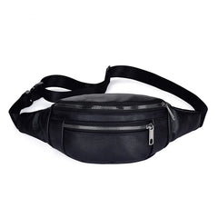 Leather Belt Bag Solid Crossbody Bag Hip Purse Unisex Fanny Pack